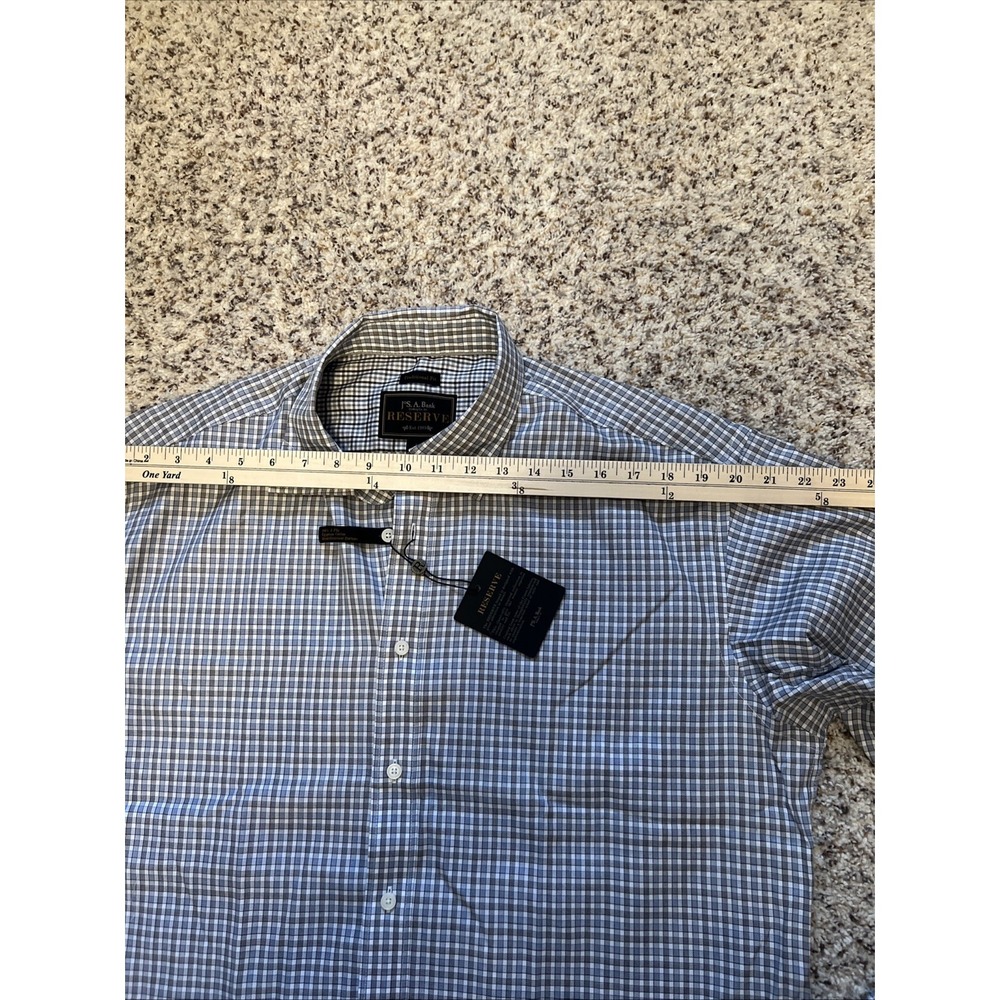 Jos. A. Bank Reserve 100% Egyptian Cotton Tailored Fit Dress Shirt Men Sz L 17 - Picture 7 of 11